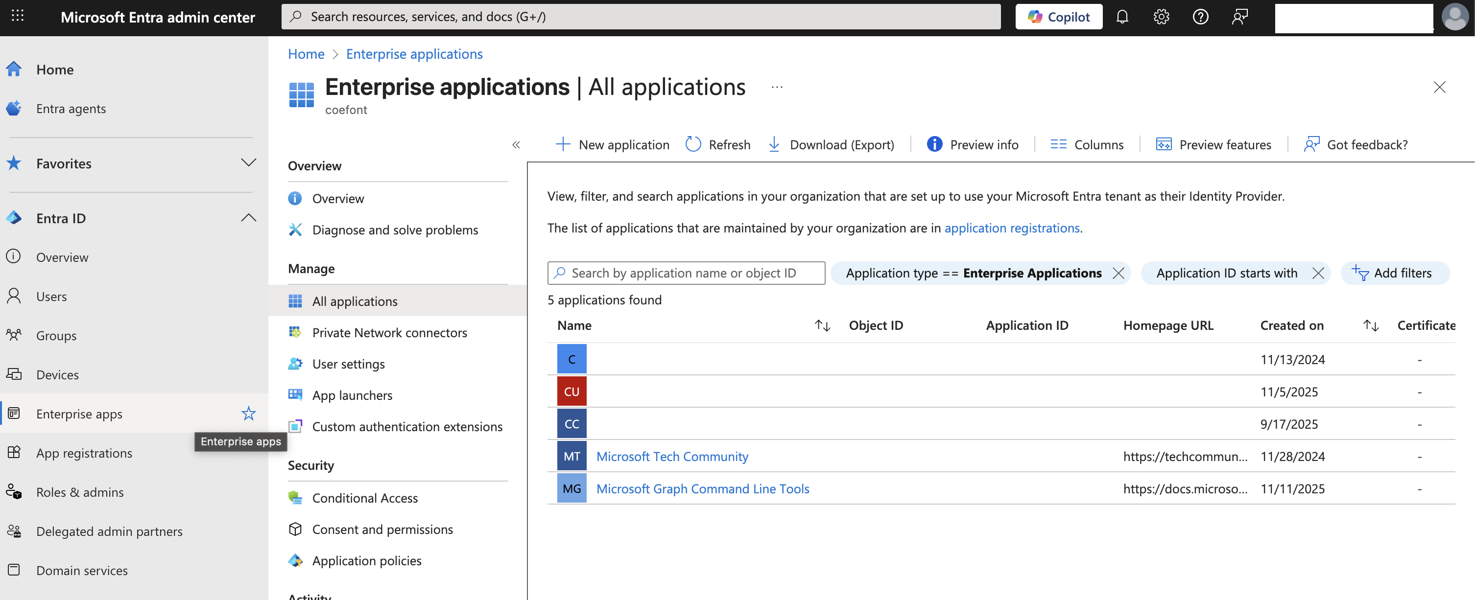 Entra create app step 1