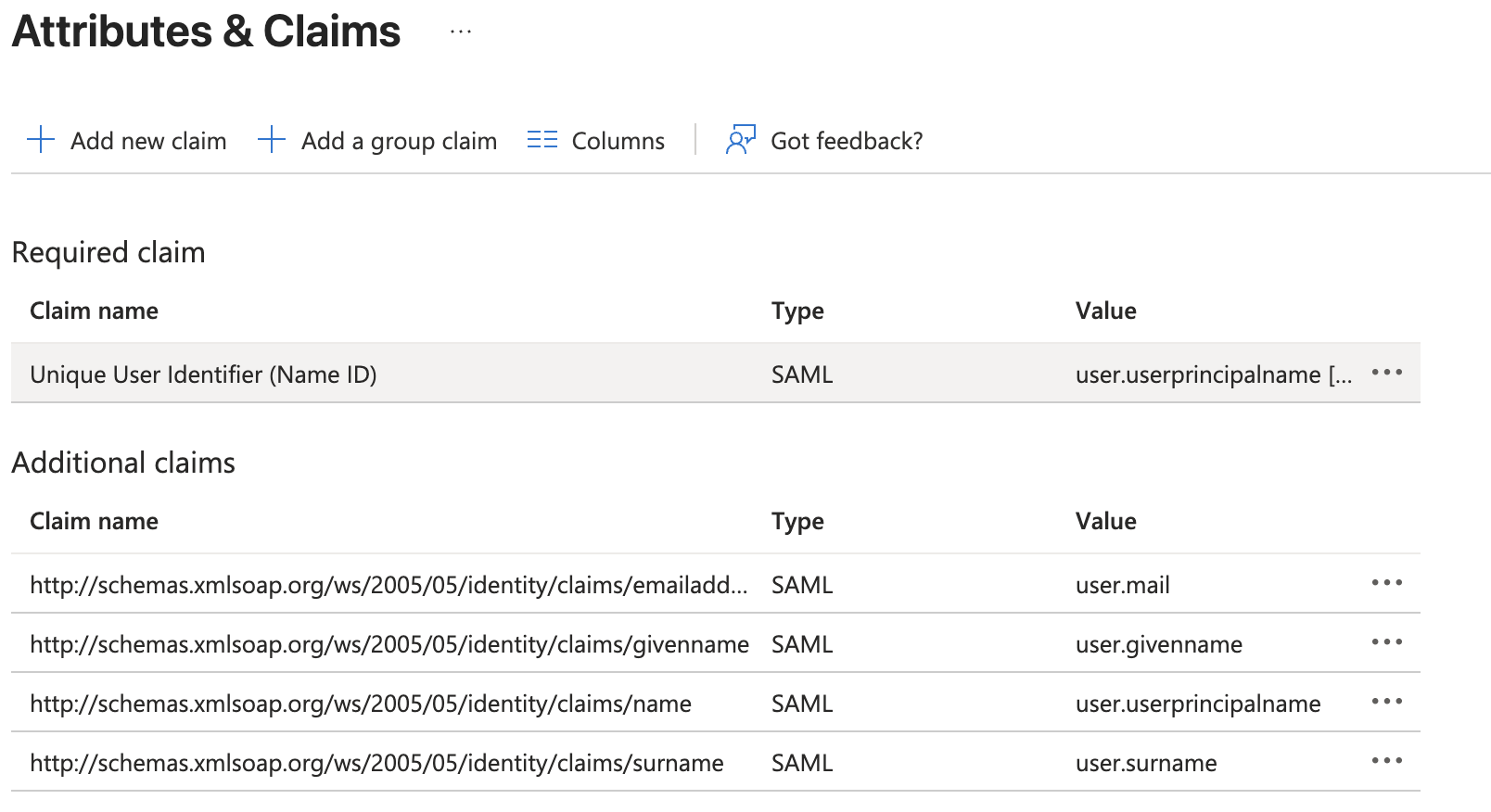 Entra attributes and claims edit