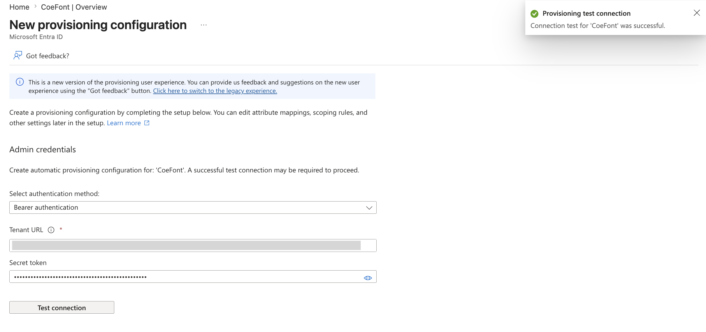Entra ID Test Connection