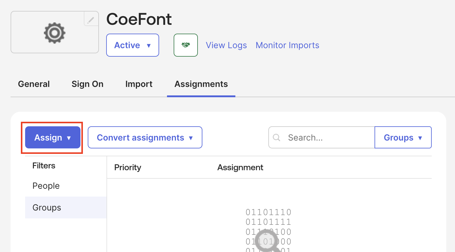 Okta click Assign