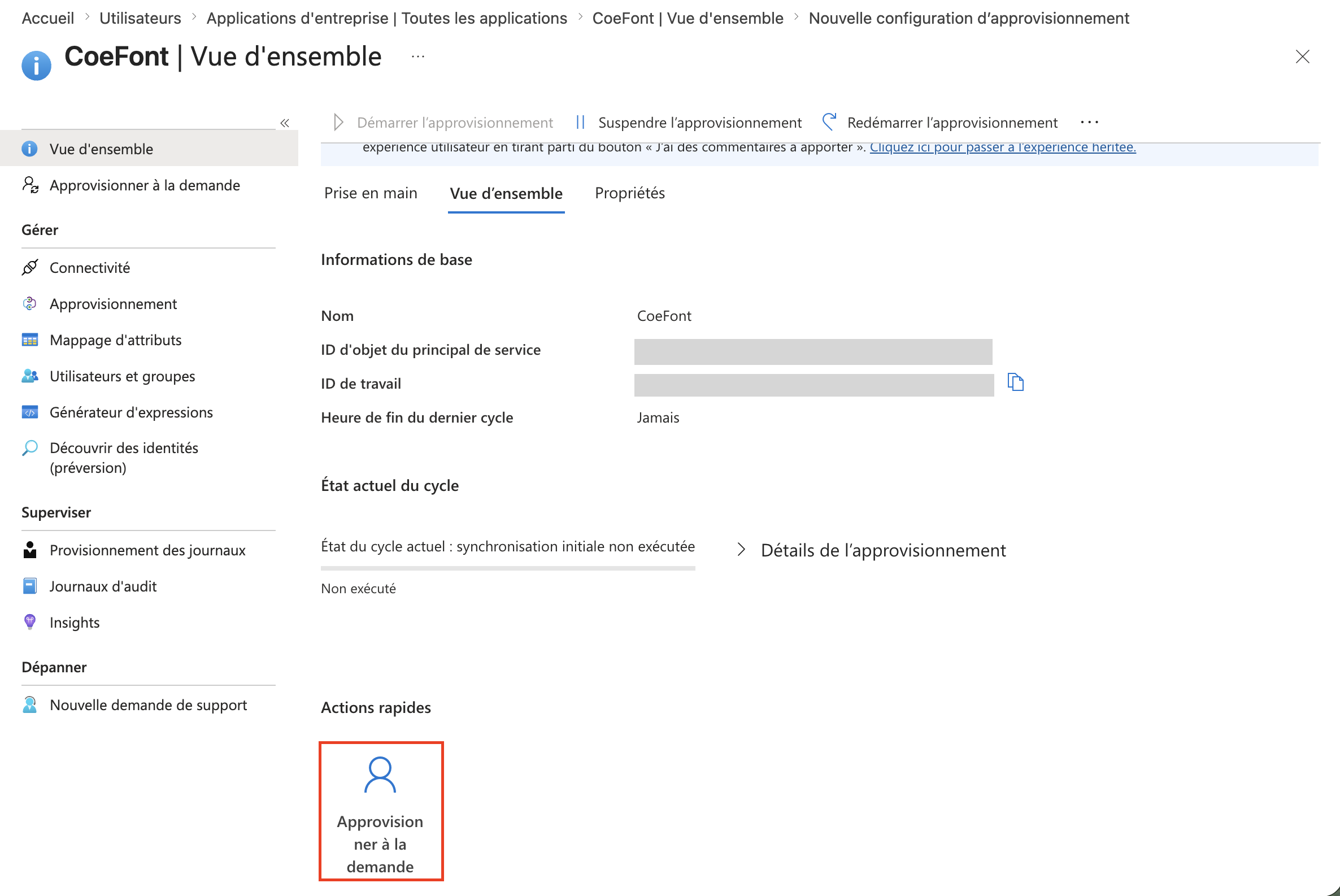 Provisionnement à la demande Entra ID