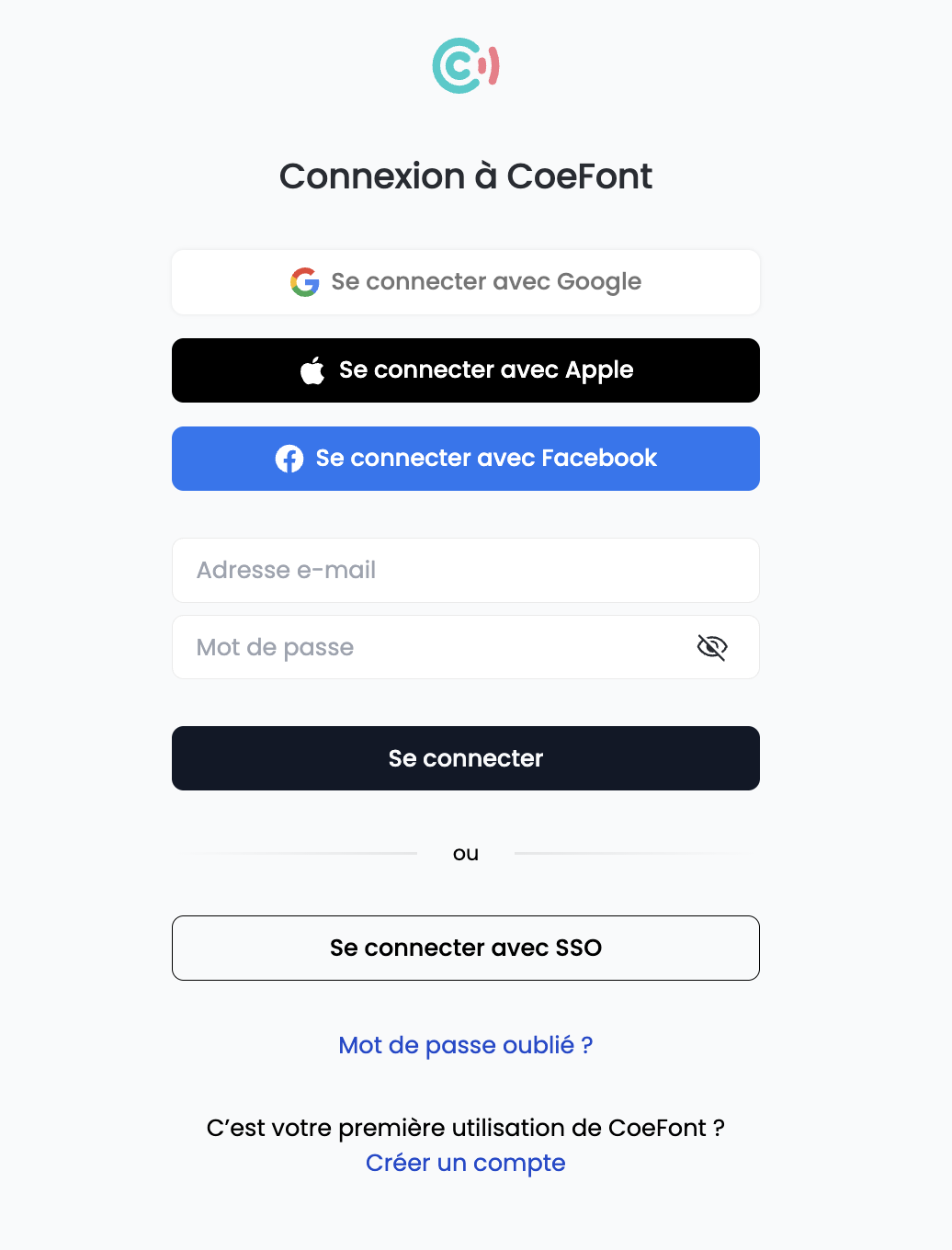 Bouton SSO sur la page de connexion