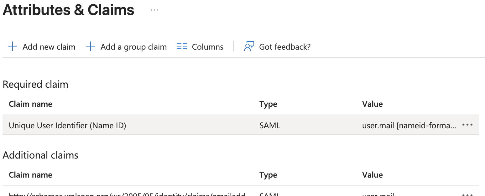 Attribut source Entra user.mail