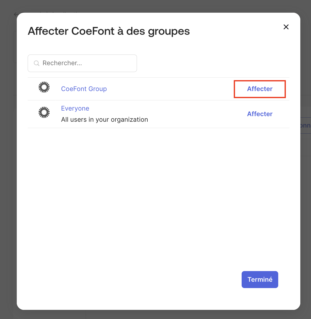 Attribution des utilisateurs Okta